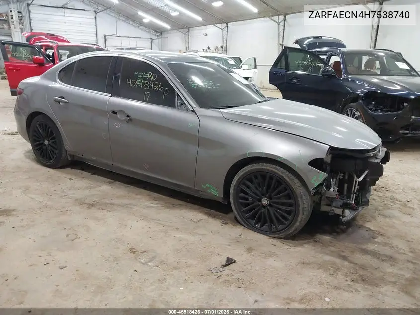 2017 Alfa Romeo Giulia Ti Rwd VIN: ZARFAECN4H7538740 Lot: 45518426