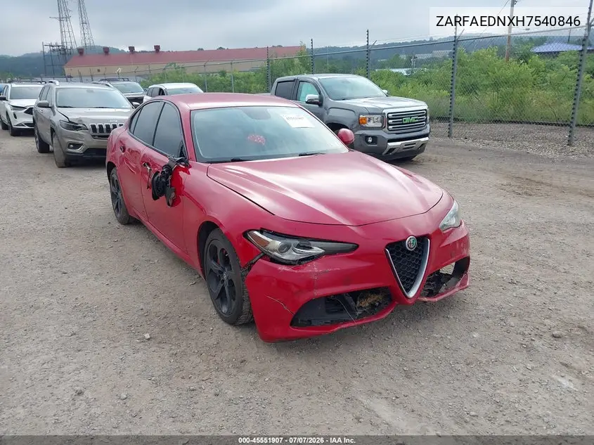 2017 Alfa Romeo Giulia Awd VIN: ZARFAEDNXH7540846 Lot: 45551907
