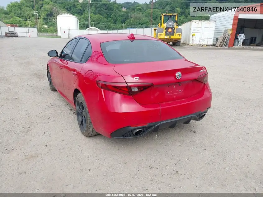 2017 Alfa Romeo Giulia Awd VIN: ZARFAEDNXH7540846 Lot: 45551907