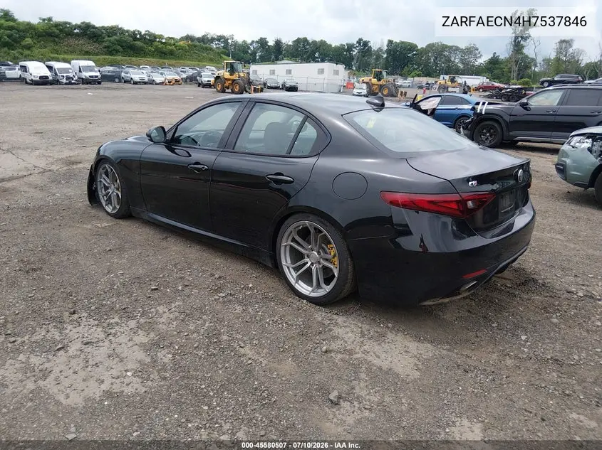 2017 Alfa Romeo Giulia Ti Rwd VIN: ZARFAECN4H7537846 Lot: 45580507
