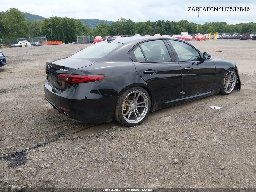 2017 Alfa Romeo Giulia Ti Rwd VIN: ZARFAECN4H7537846 Lot: 45580507