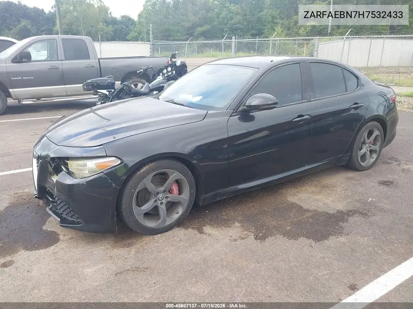 2017 Alfa Romeo Giulia Rwd VIN: ZARFAEBN7H7532433 Lot: 45607137