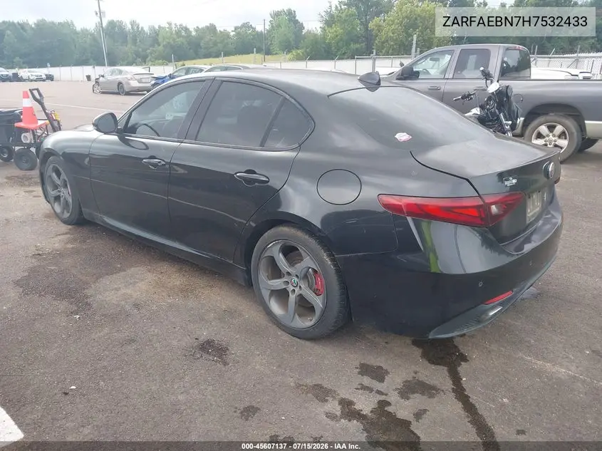 2017 Alfa Romeo Giulia Rwd VIN: ZARFAEBN7H7532433 Lot: 45607137
