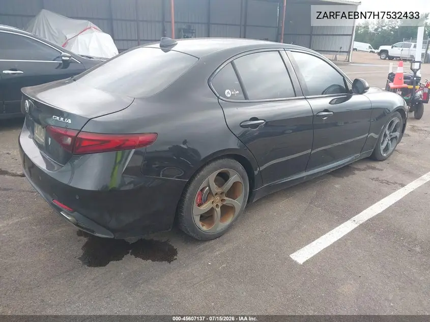 2017 Alfa Romeo Giulia Rwd VIN: ZARFAEBN7H7532433 Lot: 45607137