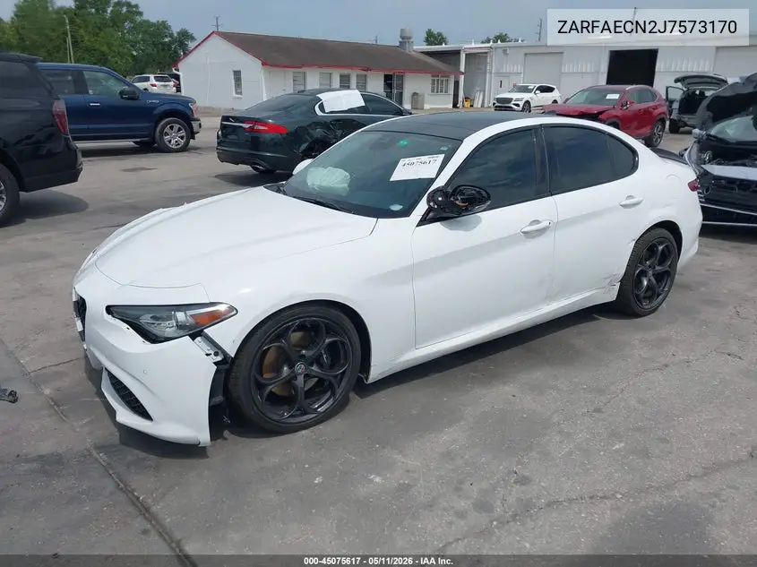 2018 Alfa Romeo Giulia Ti Sport VIN: ZARFAECN2J7573170 Lot: 45075617