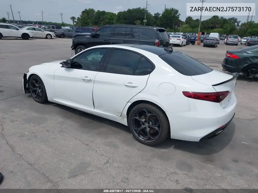 2018 Alfa Romeo Giulia Ti Sport VIN: ZARFAECN2J7573170 Lot: 45075617