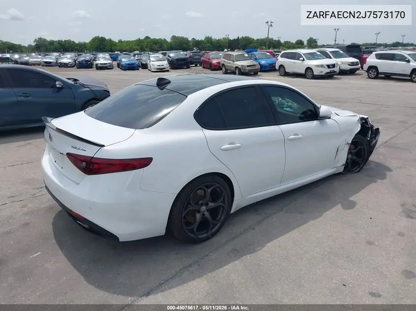 2018 Alfa Romeo Giulia Ti Sport VIN: ZARFAECN2J7573170 Lot: 45075617