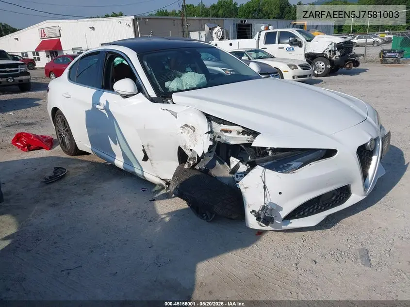 2018 Alfa Romeo Giulia Ti Lusso Awd VIN: ZARFAEEN5J7581003 Lot: 45156001