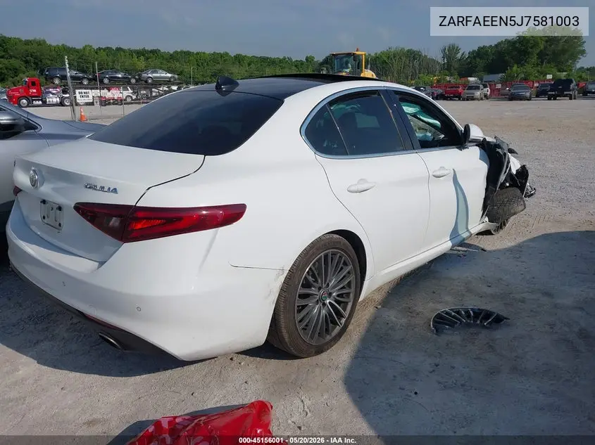 2018 Alfa Romeo Giulia Ti Lusso Awd VIN: ZARFAEEN5J7581003 Lot: 45156001
