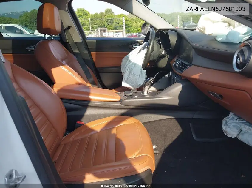 2018 Alfa Romeo Giulia Ti Lusso Awd VIN: ZARFAEEN5J7581003 Lot: 45156001