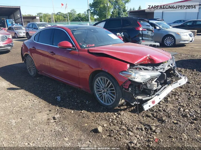 2018 Alfa Romeo Giulia Ti Lusso Rwd VIN: ZARFAECN6J7572894 Lot: 45257918