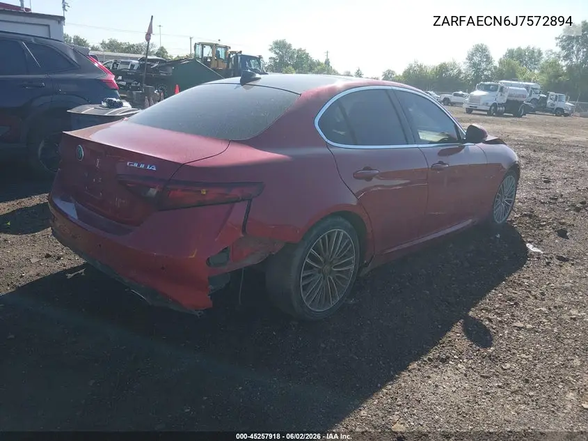 2018 Alfa Romeo Giulia Ti Lusso Rwd VIN: ZARFAECN6J7572894 Lot: 45257918