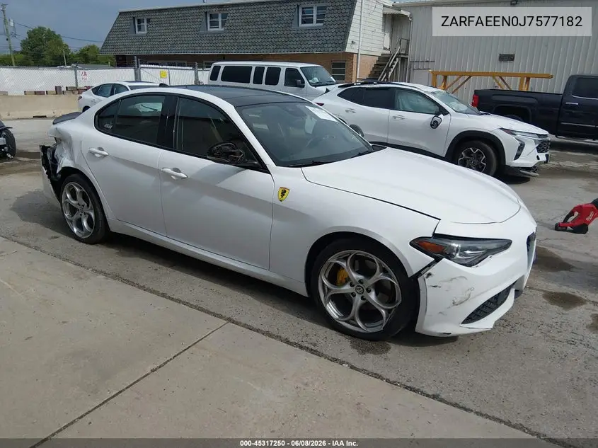 2018 Alfa Romeo Giulia Ti Sport Awd VIN: ZARFAEEN0J7577182 Lot: 45317250
