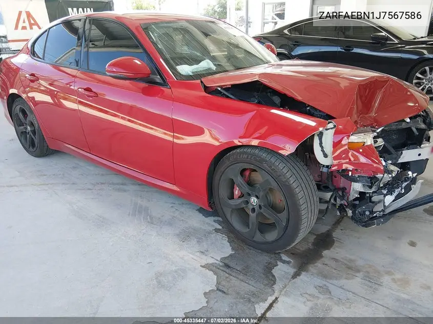 2018 Alfa Romeo Giulia Rwd VIN: ZARFAEBN1J7567586 Lot: 45335447