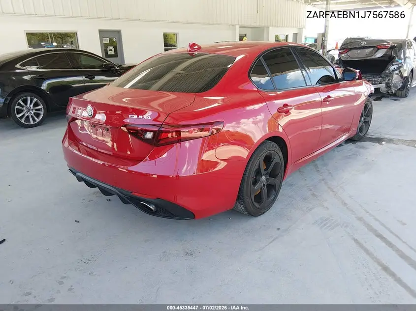 2018 Alfa Romeo Giulia Rwd VIN: ZARFAEBN1J7567586 Lot: 45335447