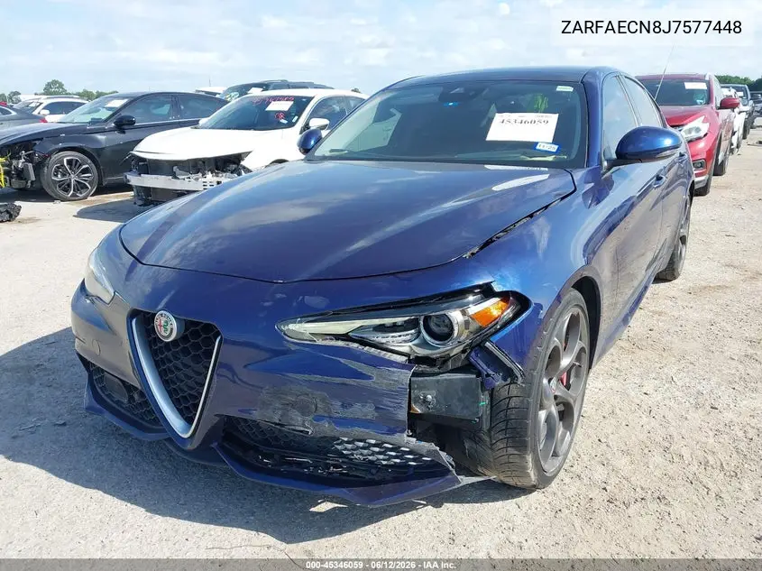2018 Alfa Romeo Giulia Ti Sport VIN: ZARFAECN8J7577448 Lot: 45346059
