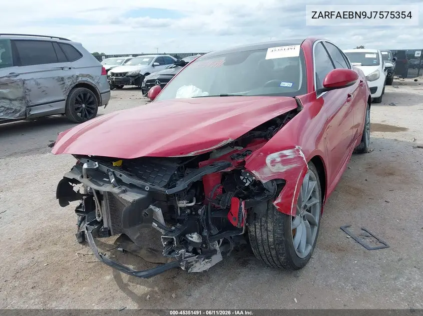 2018 Alfa Romeo Giulia Rwd VIN: ZARFAEBN9J7575354 Lot: 45351491