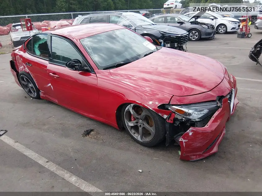 2018 Alfa Romeo Giulia Rwd VIN: ZARFAEBNXJ7565531 Lot: 45451566