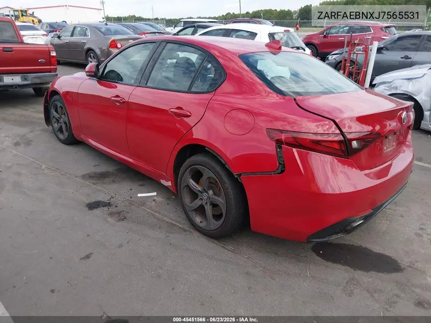 2018 Alfa Romeo Giulia Rwd VIN: ZARFAEBNXJ7565531 Lot: 45451566