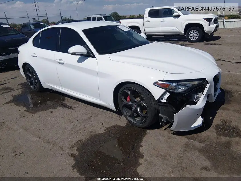 2018 Alfa Romeo Giulia Ti Sport Rwd VIN: ZARFAECN4J7576197 Lot: 45655184