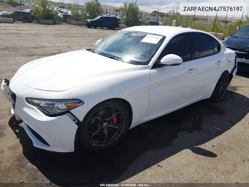 2018 Alfa Romeo Giulia Ti Sport Rwd VIN: ZARFAECN4J7576197 Lot: 45655184
