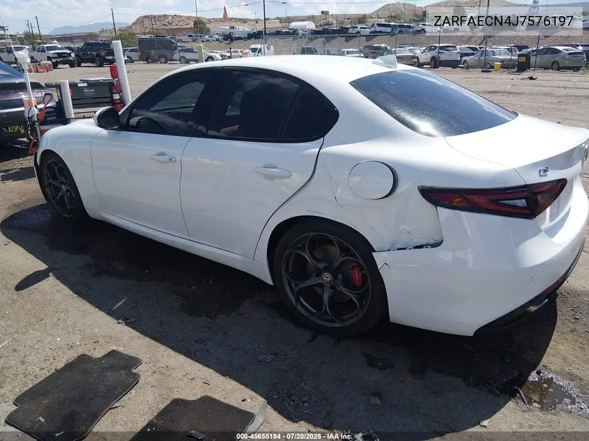 2018 Alfa Romeo Giulia Ti Sport Rwd VIN: ZARFAECN4J7576197 Lot: 45655184