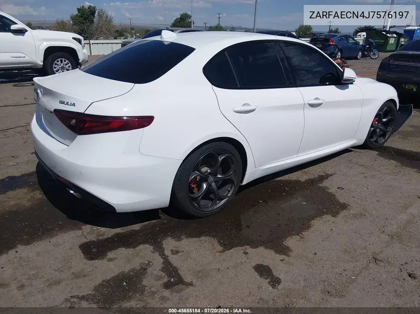 2018 Alfa Romeo Giulia Ti Sport Rwd VIN: ZARFAECN4J7576197 Lot: 45655184