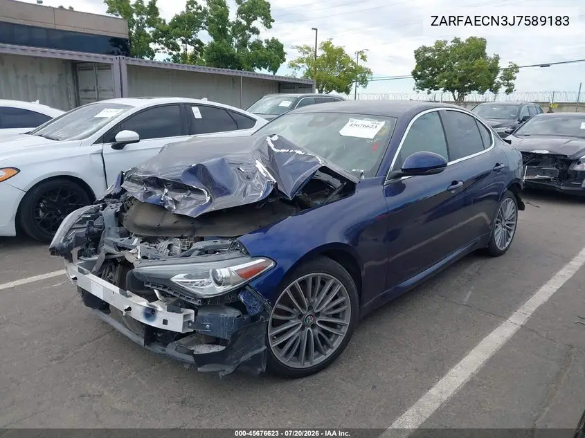 2018 Alfa Romeo Giulia Ti Lusso Rwd VIN: ZARFAECN3J7589183 Lot: 45676623