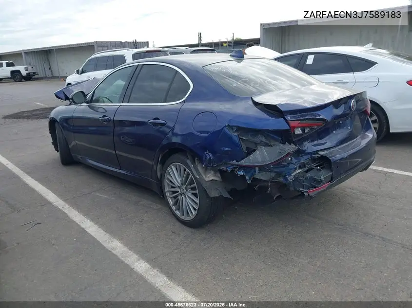 2018 Alfa Romeo Giulia Ti Lusso Rwd VIN: ZARFAECN3J7589183 Lot: 45676623