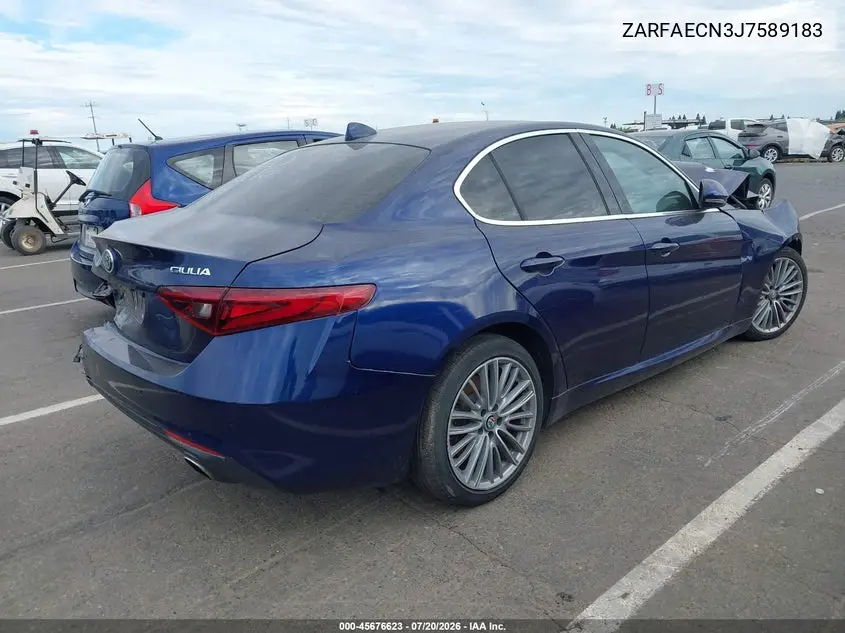 2018 Alfa Romeo Giulia Ti Lusso Rwd VIN: ZARFAECN3J7589183 Lot: 45676623