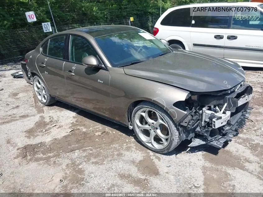 2019 Alfa Romeo Giulia Ti Sport Rwd VIN: ZARFAMBN6K7607978 Lot: 45022677