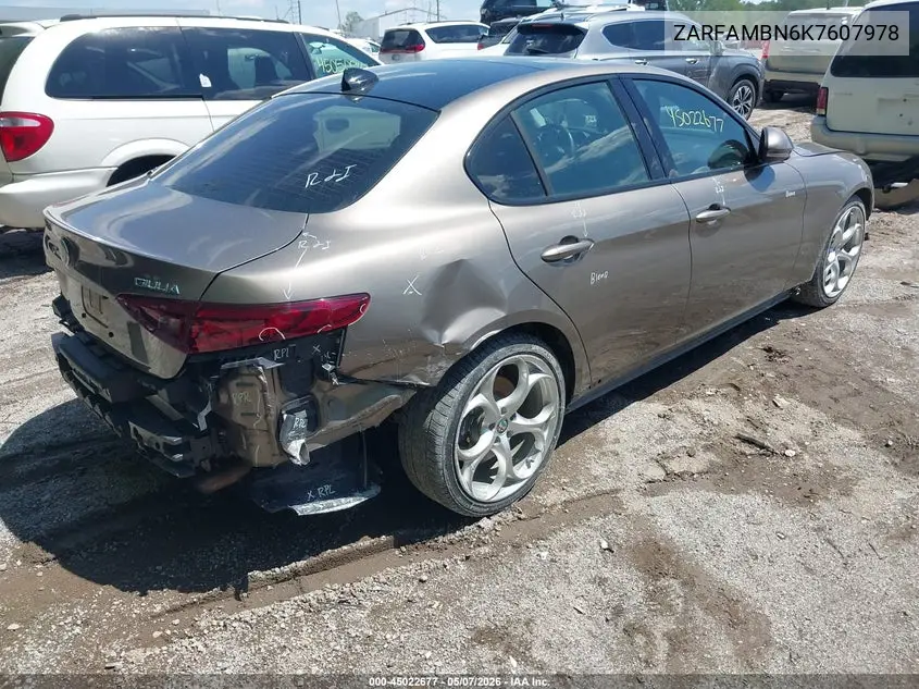 2019 Alfa Romeo Giulia Ti Sport Rwd VIN: ZARFAMBN6K7607978 Lot: 45022677