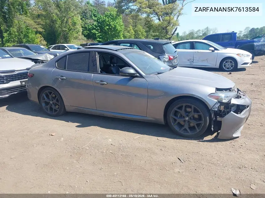 2019 Alfa Romeo Giulia Awd VIN: ZARFANAN5K7613584 Lot: 45112166