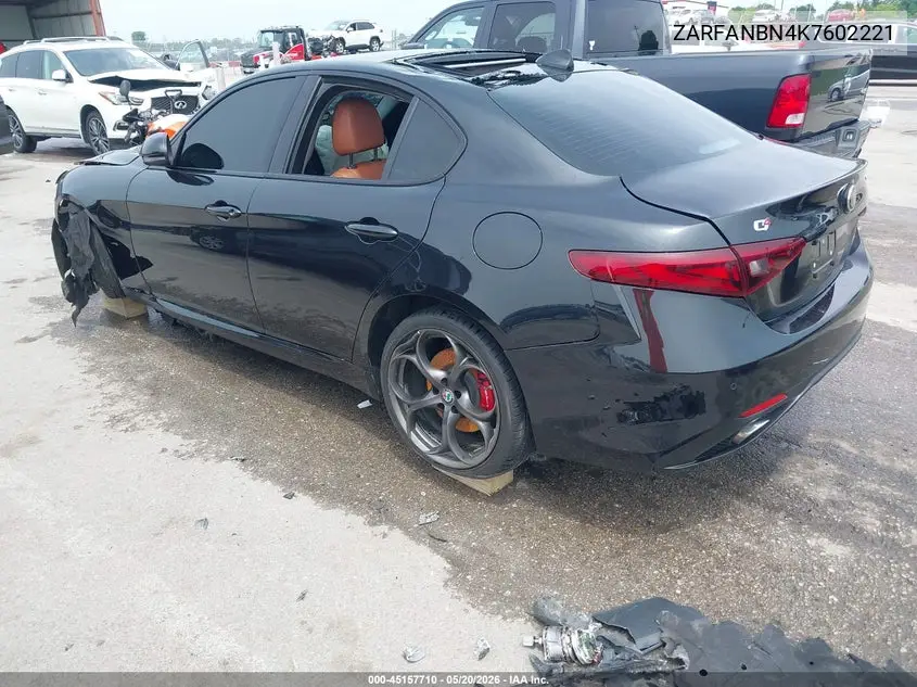 2019 Alfa Romeo Giulia Ti Sport Awd VIN: ZARFANBN4K7602221 Lot: 45157710