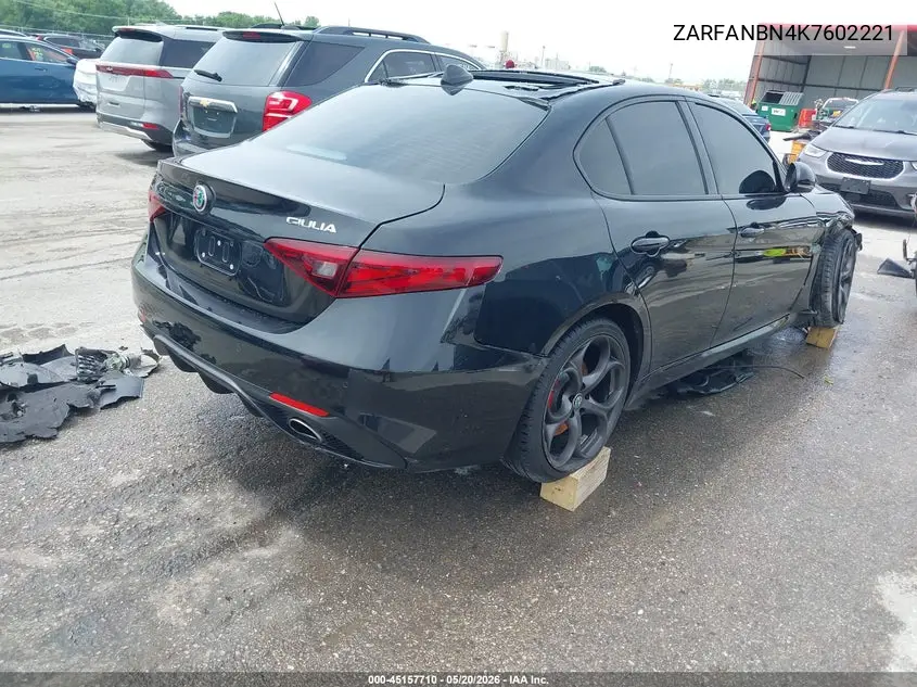 2019 Alfa Romeo Giulia Ti Sport Awd VIN: ZARFANBN4K7602221 Lot: 45157710
