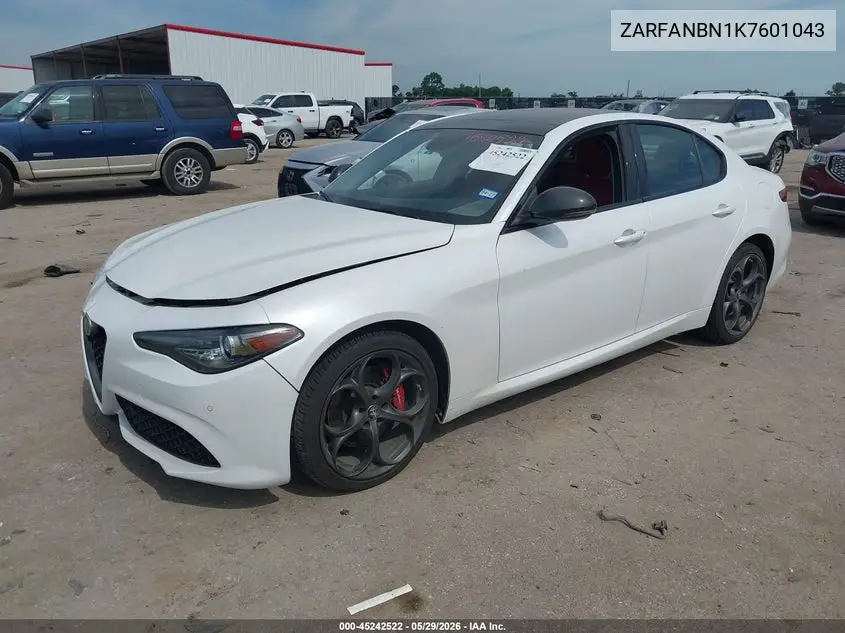 2019 Alfa Romeo Giulia Ti Sport Awd VIN: ZARFANBN1K7601043 Lot: 45242522