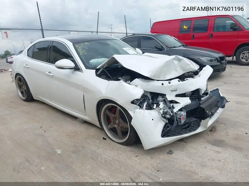 2019 Alfa Romeo Giulia Ti Lusso Rwd VIN: ZARFAMBN1K7601196 Lot: 45314586