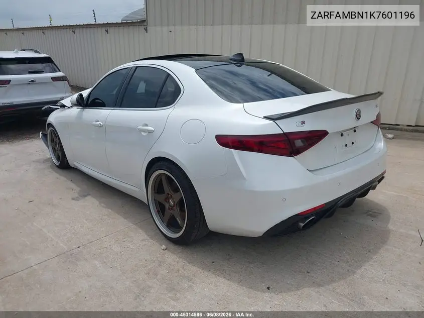 2019 Alfa Romeo Giulia Ti Lusso Rwd VIN: ZARFAMBN1K7601196 Lot: 45314586