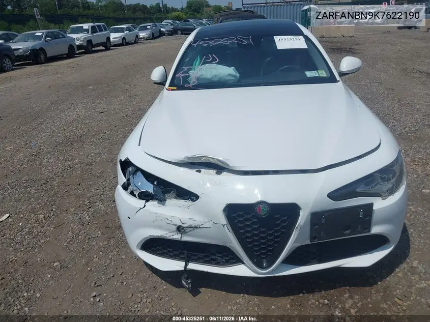 2019 Alfa Romeo Giulia Ti Awd VIN: ZARFANBN9K7622190 Lot: 45325251