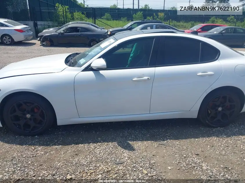 2019 Alfa Romeo Giulia Ti Awd VIN: ZARFANBN9K7622190 Lot: 45325251