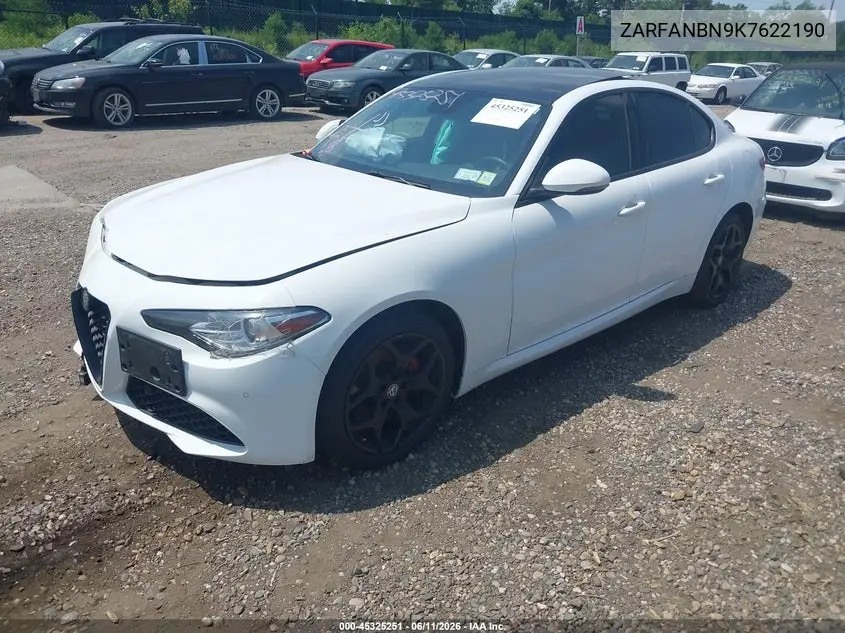 2019 Alfa Romeo Giulia Ti Awd VIN: ZARFANBN9K7622190 Lot: 45325251