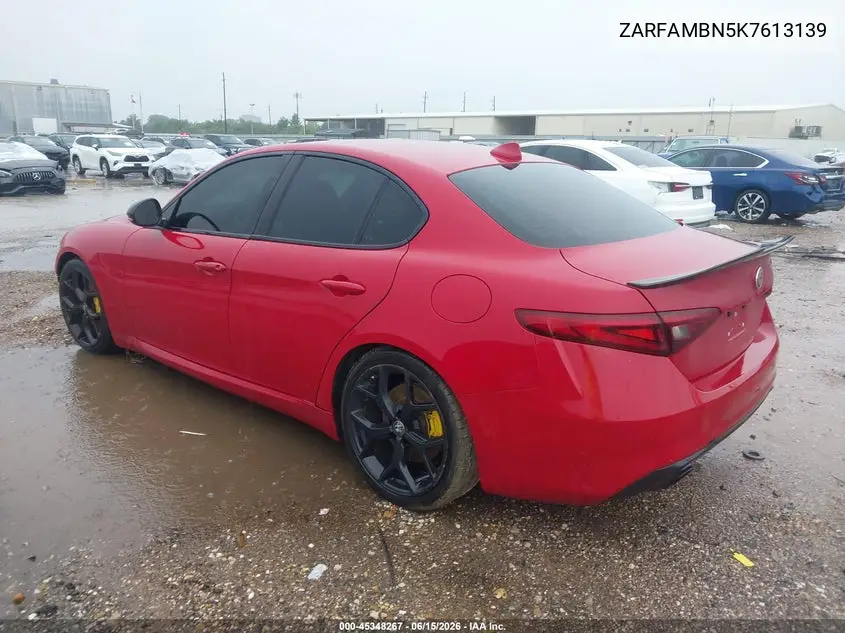2019 Alfa Romeo Giulia Ti Rwd VIN: ZARFAMBN5K7613139 Lot: 45348267