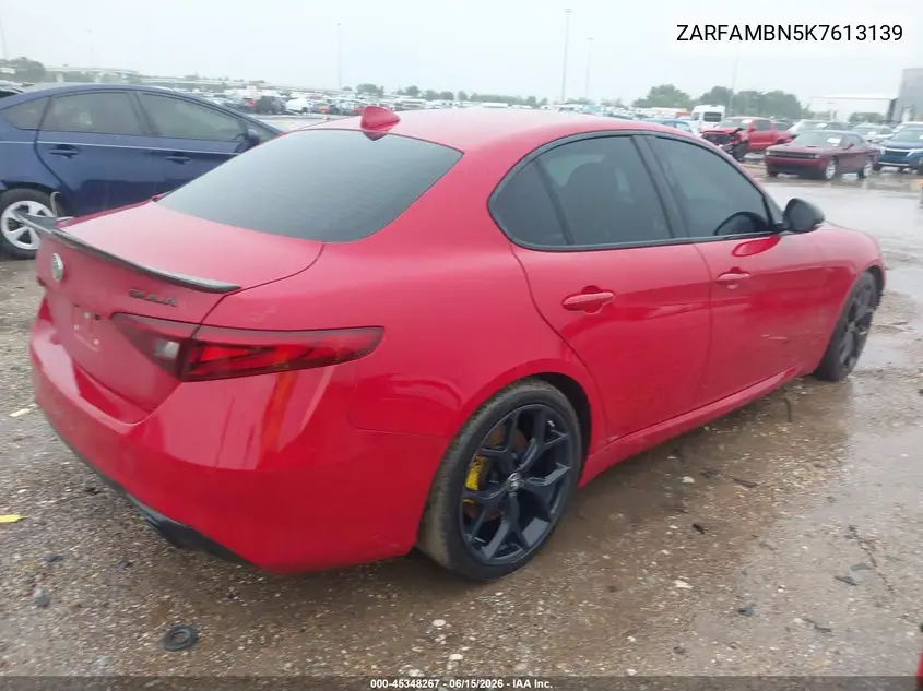 2019 Alfa Romeo Giulia Ti Rwd VIN: ZARFAMBN5K7613139 Lot: 45348267