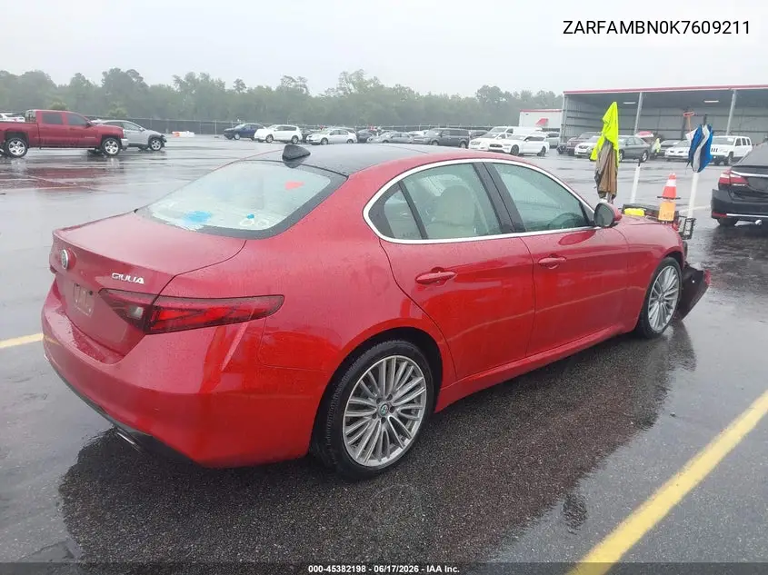 2019 Alfa Romeo Giulia Ti Lusso Rwd VIN: ZARFAMBN0K7609211 Lot: 45382198