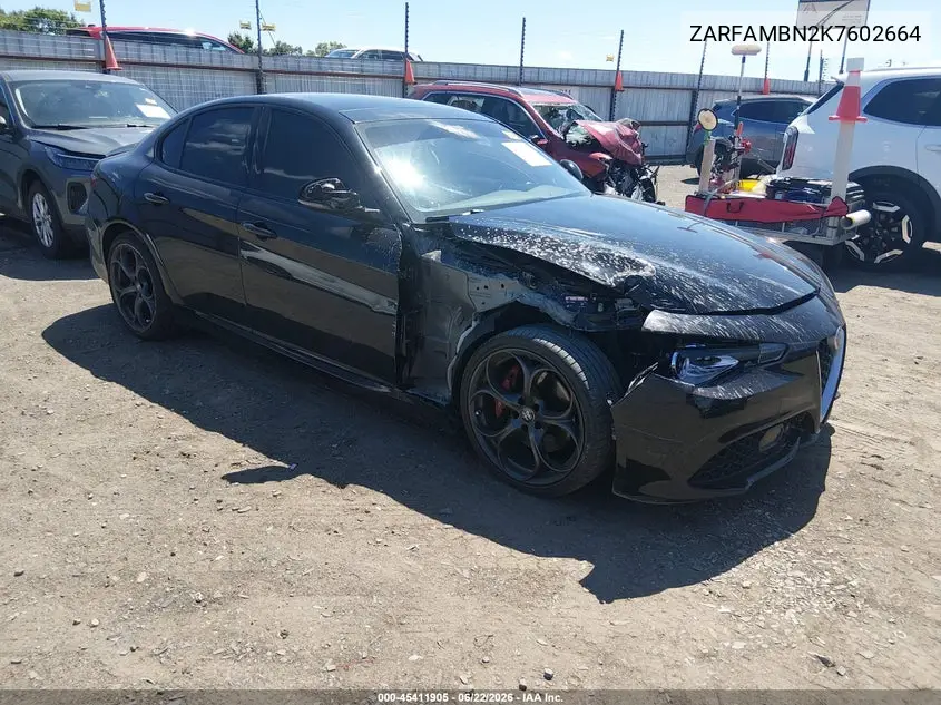 2019 Alfa Romeo Giulia Ti VIN: ZARFAMBN2K7602664 Lot: 45411905