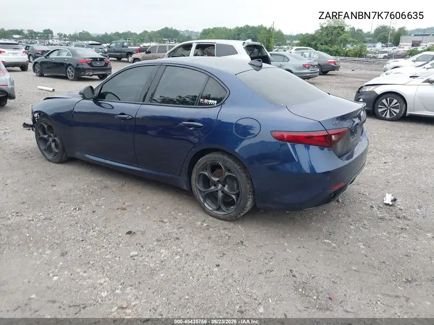 2019 Alfa Romeo Giulia Ti Sport Awd VIN: ZARFANBN7K7606635 Lot: 45435756