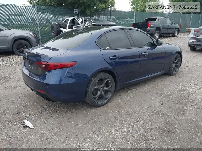 2019 Alfa Romeo Giulia Ti Sport Awd VIN: ZARFANBN7K7606635 Lot: 45435756