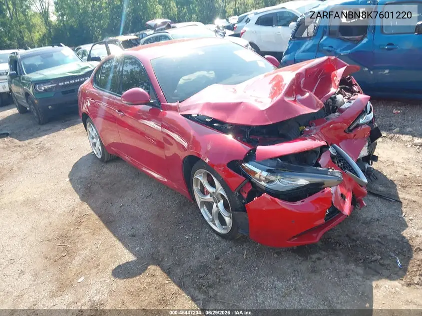 2019 Alfa Romeo Giulia Ti Sport Awd VIN: ZARFANBN8K7601220 Lot: 45447234