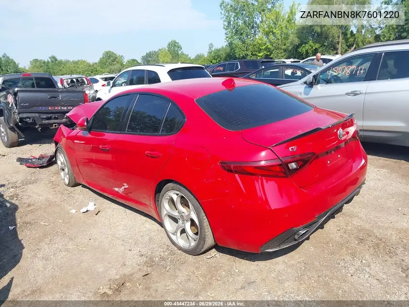 2019 Alfa Romeo Giulia Ti Sport Awd VIN: ZARFANBN8K7601220 Lot: 45447234