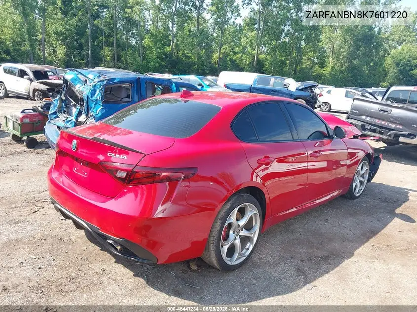 2019 Alfa Romeo Giulia Ti Sport Awd VIN: ZARFANBN8K7601220 Lot: 45447234